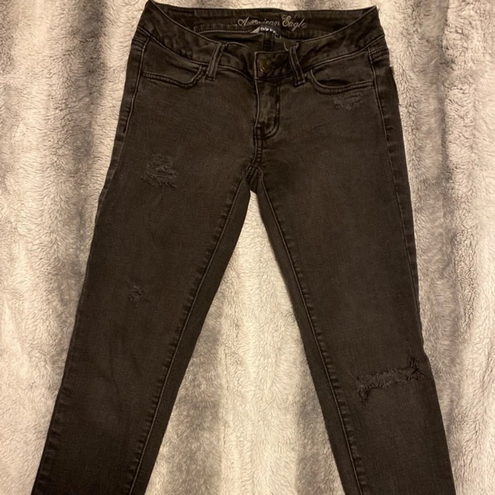 American Eagle Distressed Black Jeans